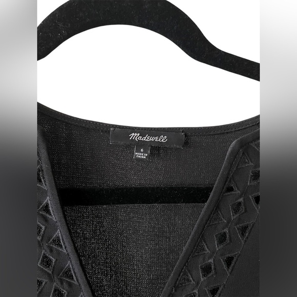 Madewell Ballad Tunic Dress Black Short Sleeve Mini Dress Size 6 - Picture 6 of 7